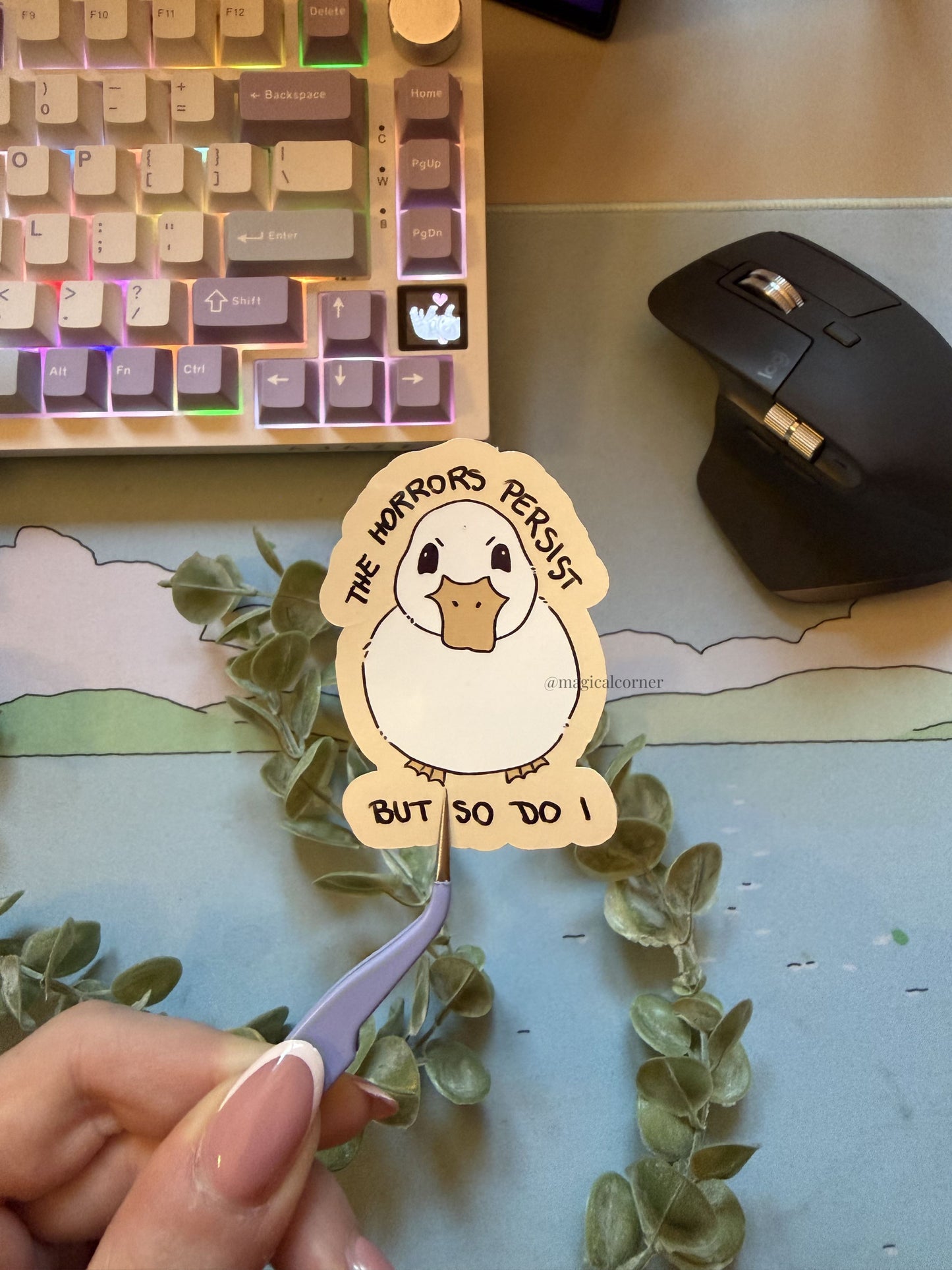 Determined Duck Sticker Flake