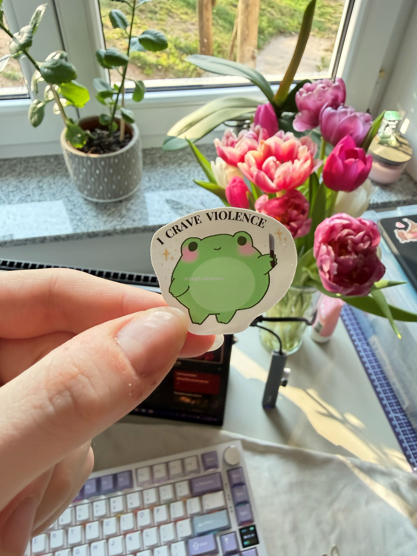 Unhinged Frog Sticker Flake