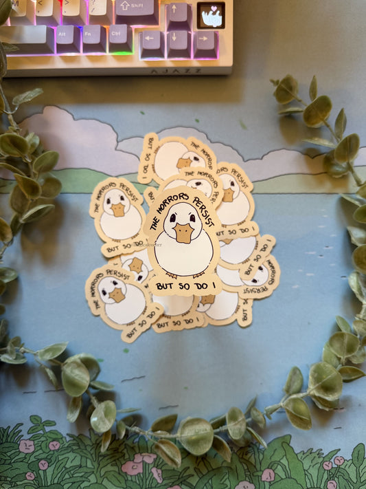 Determined Duck Sticker Flake